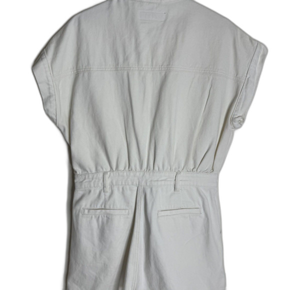 BLANKNYC Romper Womens Medium Off White Denim Short Sleeve Button Front Pockets - Picture 10 of 10